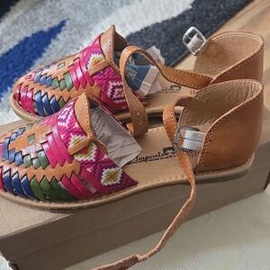 Colorful Leather Sandals with Buckle
